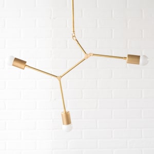 Mobile Chandelier - Brass Lighting - Geometric Light Fixture - Ceiling Lights - Gold Chandeliers - Modern Hanging Lamp - Model No. 3376