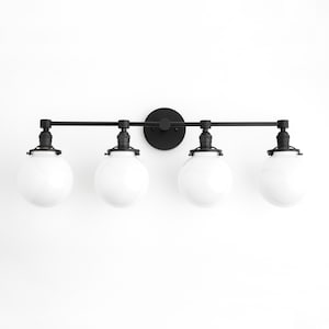 Opal Globe Vanity Light - Vanity Lighting - Modern Lighting - Industrial Lighting - Model No. 1365