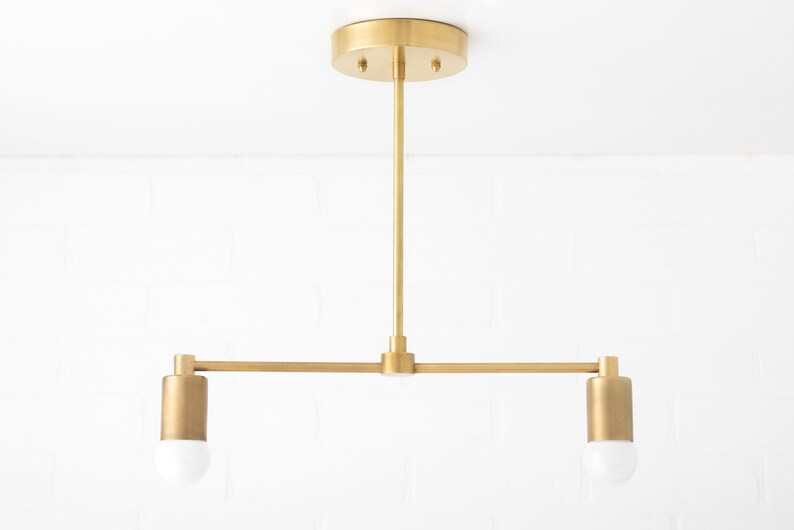 Brass Pendant Light Modern Chandelier Hanging Mid Century Lighting Kitchen Island