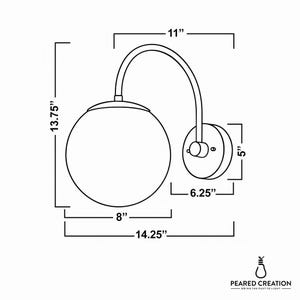 Sconce Light-Modern Wall Light-Brass Wall Lamp-Opal Glass Globe - Model No. 2947 image 6