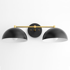 Black Dome Shade Vanity - Modern Lighting - Vanity Light Fixture - Bathroom Lighting - Model No. 1681