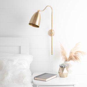 Bedside Light Plug In Wall Sconce Brass Sconce Sconce Lighting Wall Sconce Modern Lighting Model No. 7896 image 3