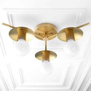 Modern Light Fixture - Backsplash Light - Raw Brass - Black Lighting - Ceiling Light Fixture - Model No. 2292