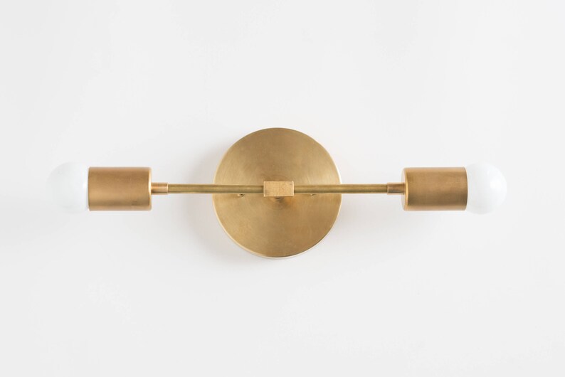 Bathroom Lights - Vanity Lighting - Mid Century Modern - Brass Vanity -  Bathroom Lighting - Gold Sconce - Model No. 5563 