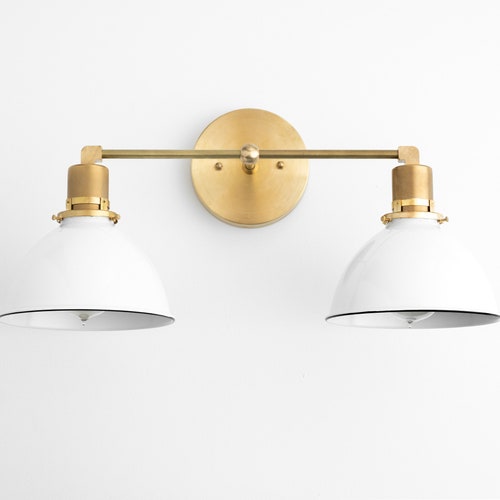 Vanity Light Fixture White Shade Light Modern Farmhouse Etsy