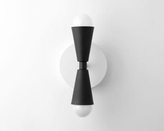 Black White Cone Sconce - Modern Ligh...
