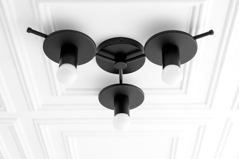 Geometric Lighting Mod Lighting Semi Flush Light Ceiling Light Dining Room Light Model No. 9526 Black