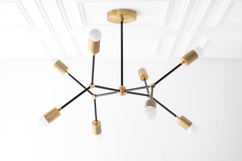 Geometric Lamp Modern Brass Chandelier Ceiling Fixture Gold Chandeliers Model No. 5056 image 7