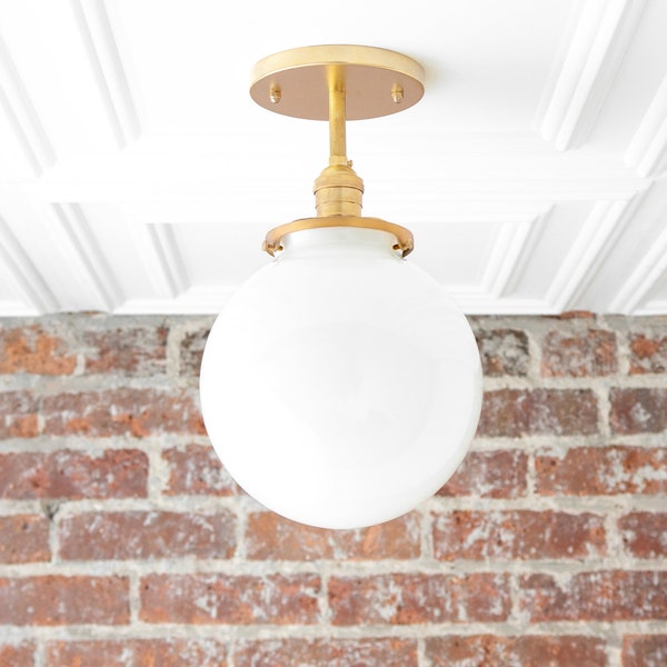 8" Opal Globe - Hanging Fixture -  Ceiling Light - Semi-Flush - Model No. 8818