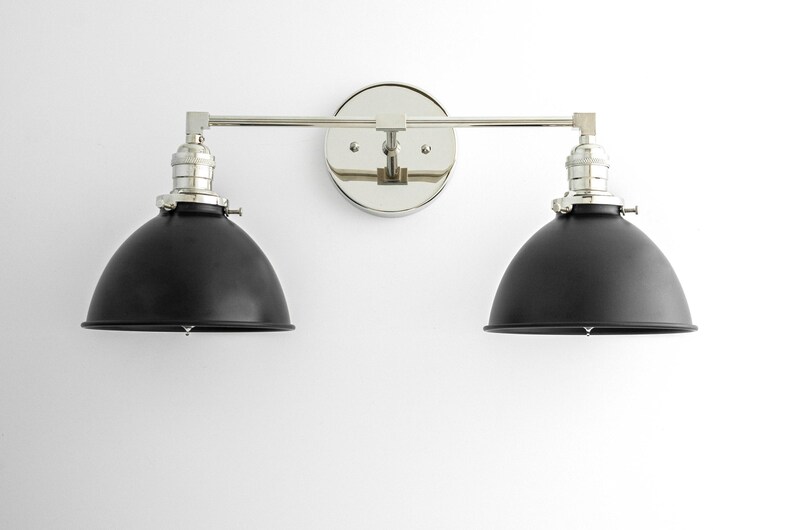Matte Black Bucket Shade - Vanity Lighting - Bathroom Lighting - Bathroom Sconce - Wall Sconce - Unique Lighting - Model No. 3370 image 6