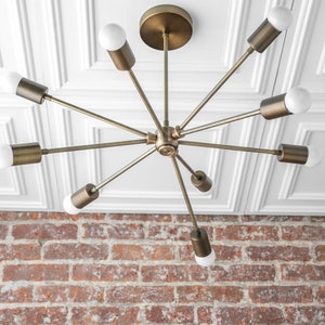 Sputnik Chandelier Brass Light Fixture Modern Ceiling Lamp Model No. 7788 image 8