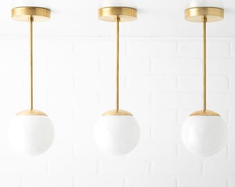 Mid Century Modern - Neckless Globe Light - Pendant Light - Kitchen Lighting - Ceiling light - 6 inch Globe Light Fixture - Model No. 7056