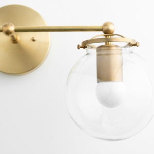 Modern Globe Vanity - Mid Century Lamps - Bathroom Wall Light - Wall Sconce - Vanity Lighting - Raw Brass Light - Model No. 0584 image 6