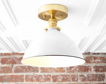 10in White Shade - Ceiling Light - Light Fixture - Modern Farmhouse Lighting - Model No. 8809