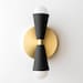 Black Gold Sconce - Mid Century Wall Sconce - Cone Wall Light - Brass Wall Fixture - Bowtie Sconce - Model No. 4717