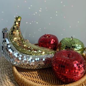 New Christmas decorations Apple Home Decor Disco Fruit Release Glass Mirror Disco Apple|Disco Banana