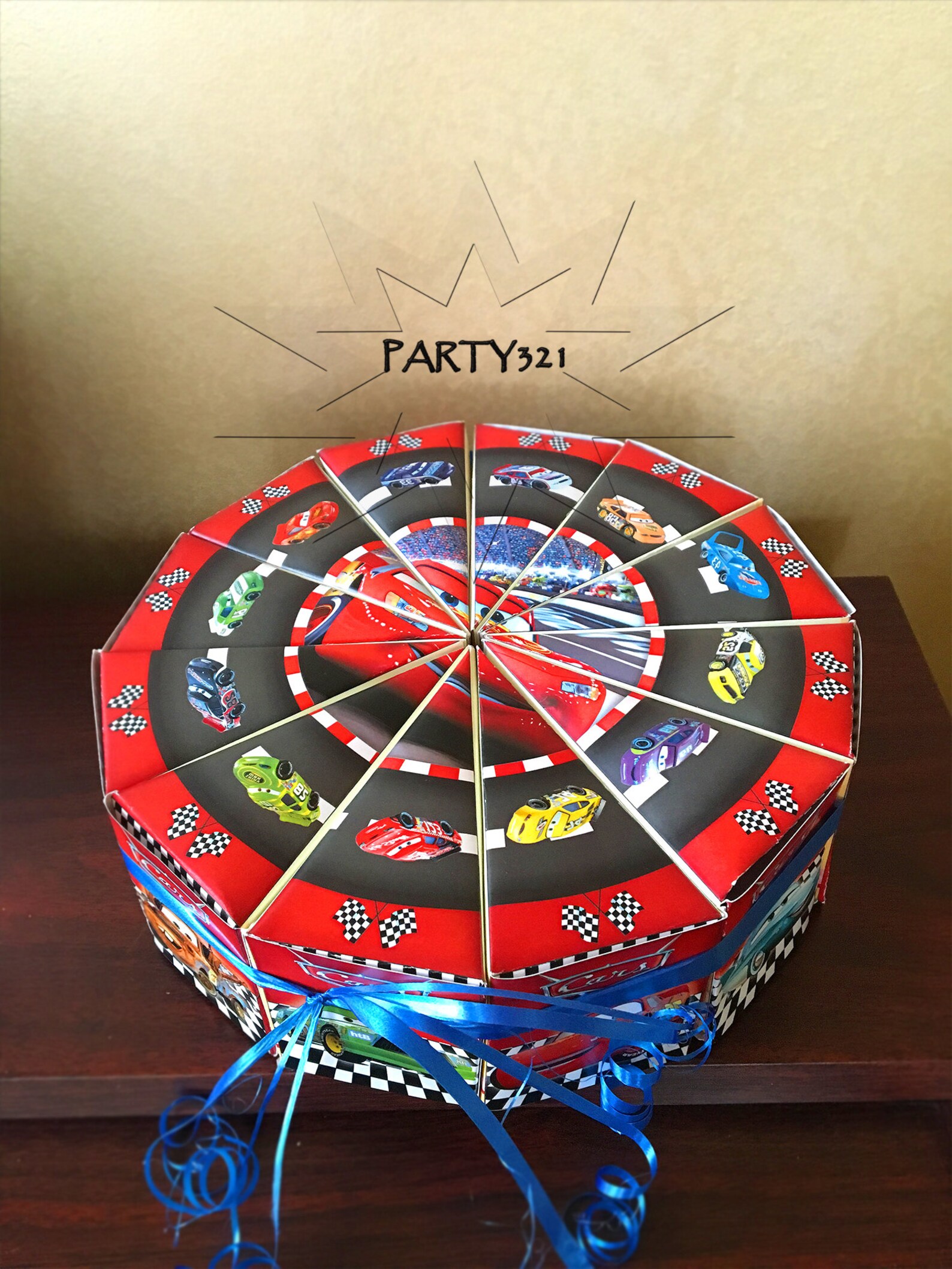 Cars Birthday Party Favor Cake Slice Box Disney Cars Party, Cars Party