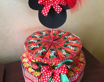 2Tier Minnie Mouse Cake Slice Box-Minnie Birthday-Minne Party-Minnie Party Supplies-Minnie Mouse Printable-INSTANT DOWNLOAD