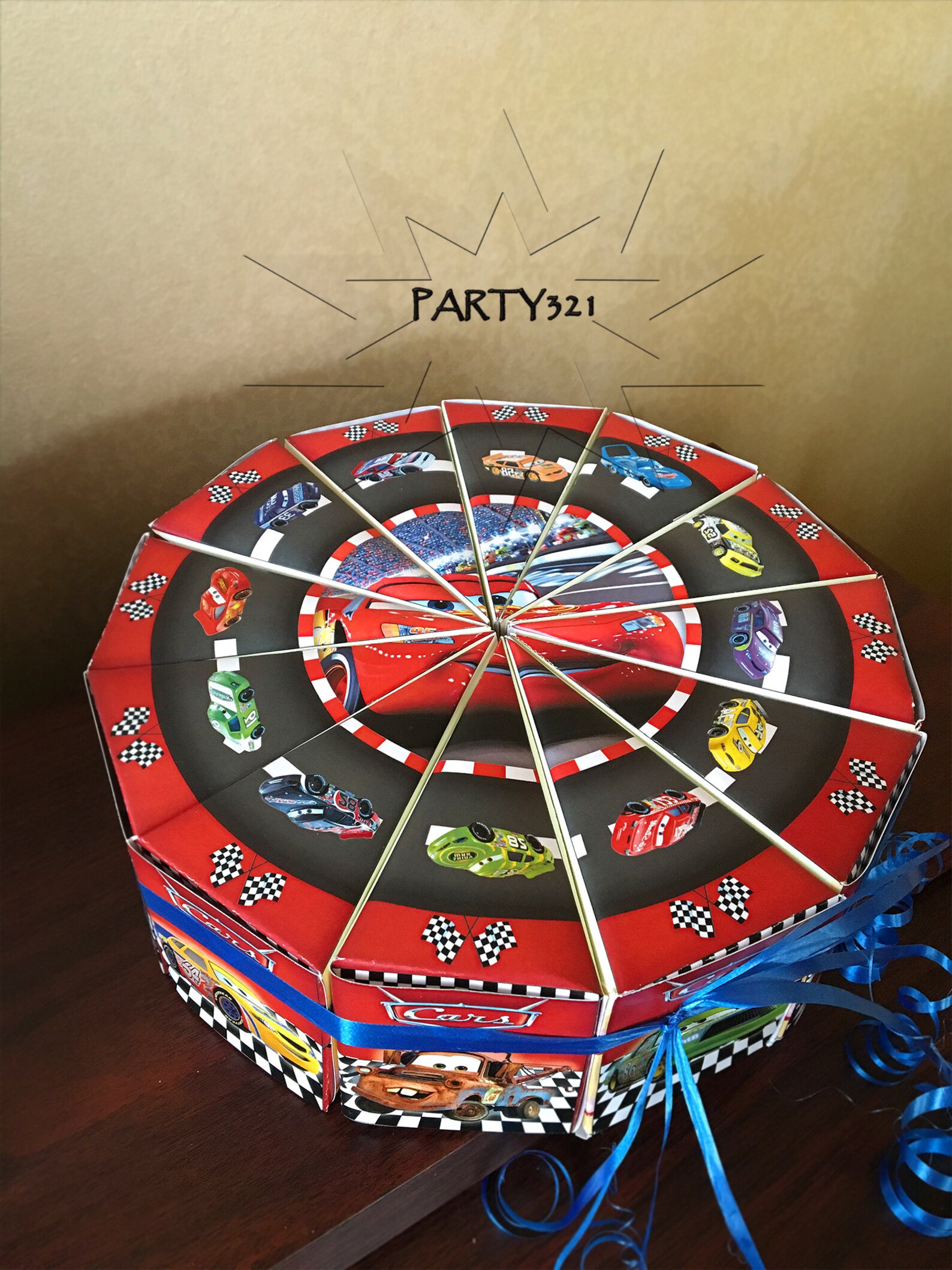 Cars Birthday Party Favor Cake Slice Box Disney Cars Party, Cars Party