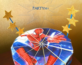 SpiderMan Puzzle Cake Slice Box - Paper Box, Printable Gift Box, Cake Boxes, Digital File - INSTANT DOWNLOAD