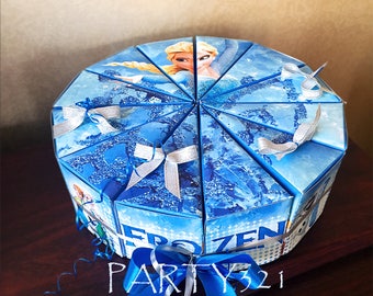 Frozen Puzzle Cake Slice Box-Frozen Party-Frozen Birthday-Frozen Party Supplies-Frozen Favor Box-Frozen Printable-INSTANT DOWNLOAD