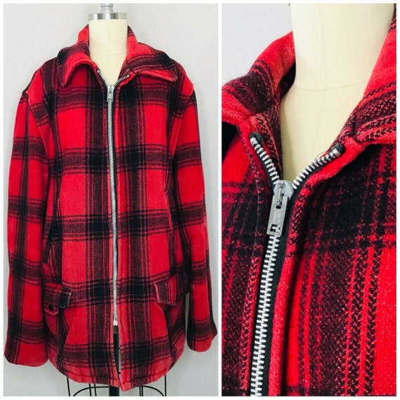 Vintage Penneys Foremost Mens Coat Size XL Plaid Z