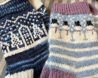 Christmas 2023 Pattern Collection - Both Snuggly Snowmen and Winter Wonderland Sock PATTERNs for Hand Knitted Winter Socks, Sizes UK 5 - 8