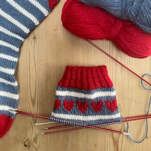 Love Hearts Sock Knitting Kit - Knit your own Socks, all you need included to knit 1 pair of socks (needles required)