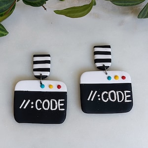 Coding Earrings | Nerdy Gift for Computer Scientist, Engineer, and Women in STEM | Back to School Teacher Appreciation Gift