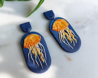 Jellyfish Earrings | Hypoallergenic Titanium Marine Animal Jewelry | Biology and Science Teacher Gift with Whimsical Sea Creature