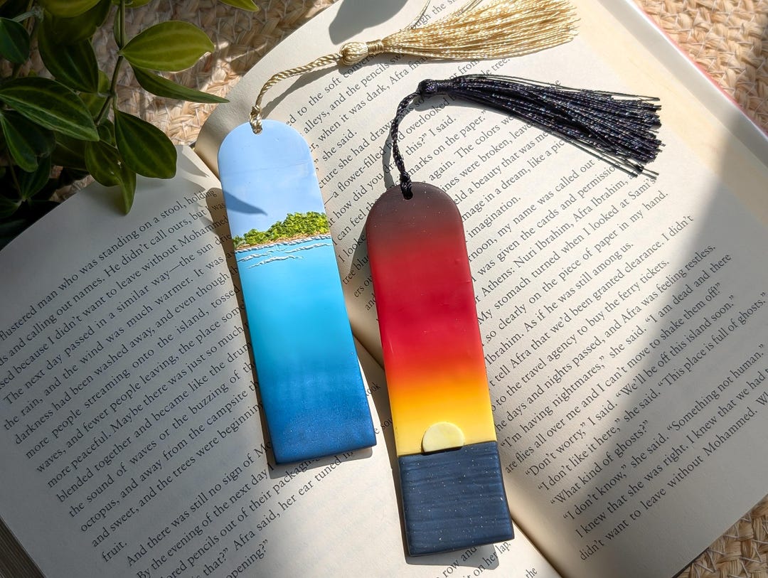 Tropical Island Bookmark | Hand Sculpted Artisan Polymer Clay Bookmark ...