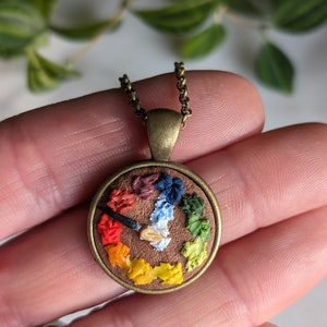 Painterly Palette Pendant | Artist Pendant Necklace | Art Teacher Gift