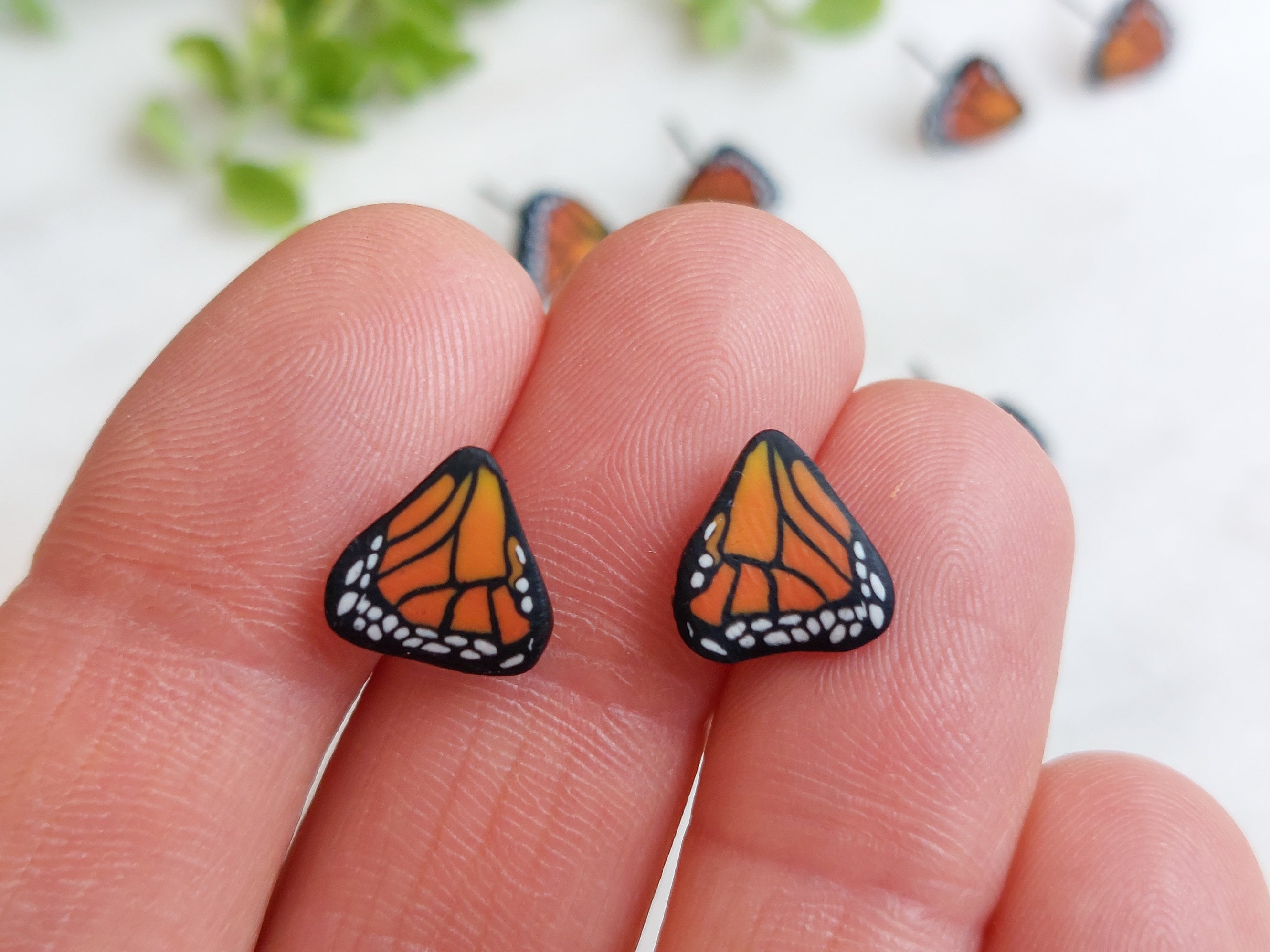 Monarch butterfly earrings studs deals