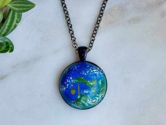 Planet Earth Pendant Necklace Environmental Science Biology