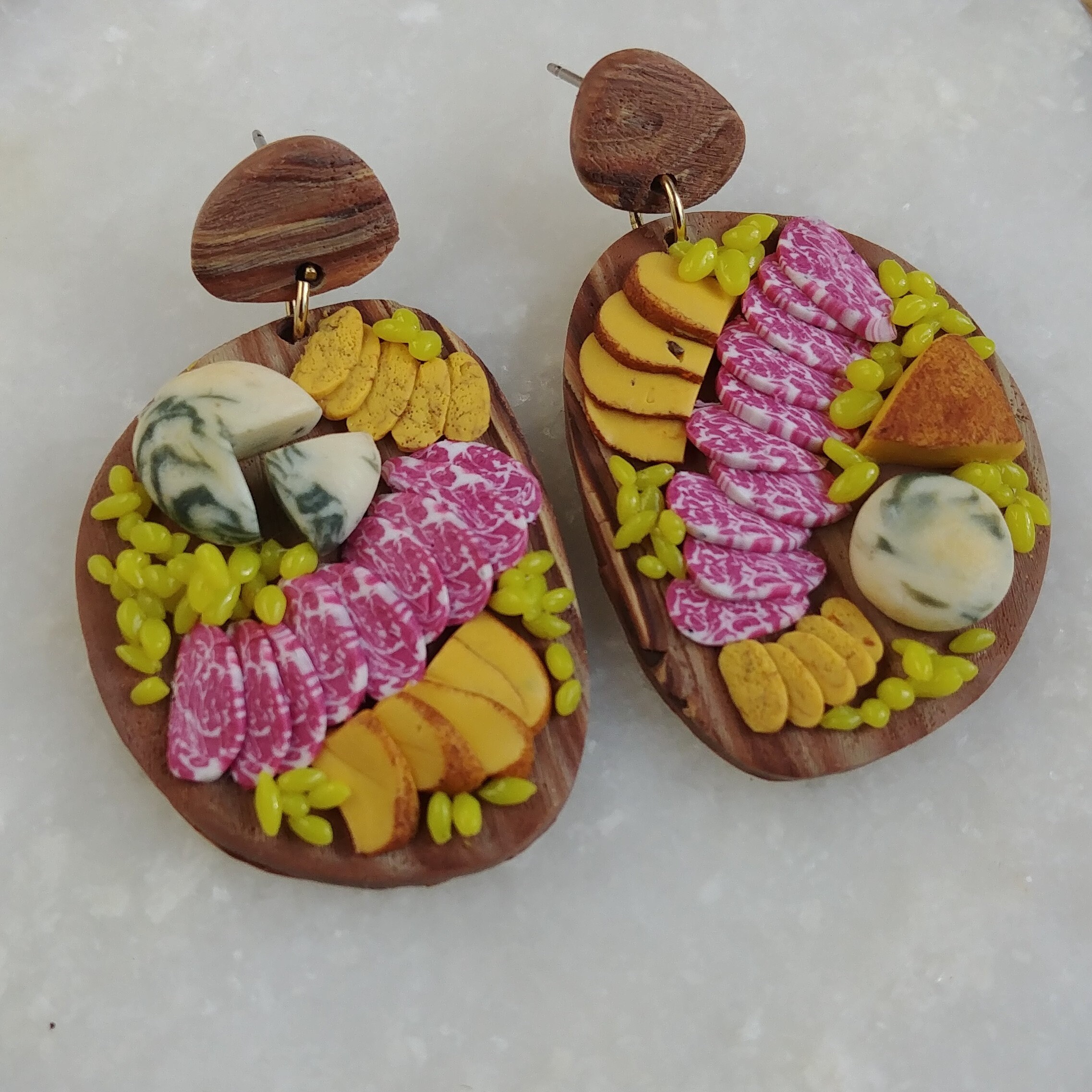 Charcuterie Board Earrings Realistic Miniature Food Jewelry Etsy