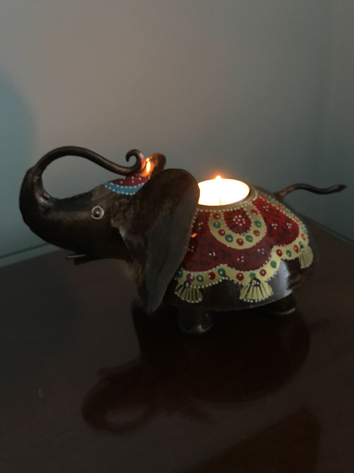 Brass Elephant Tealight Holder Etsy UK