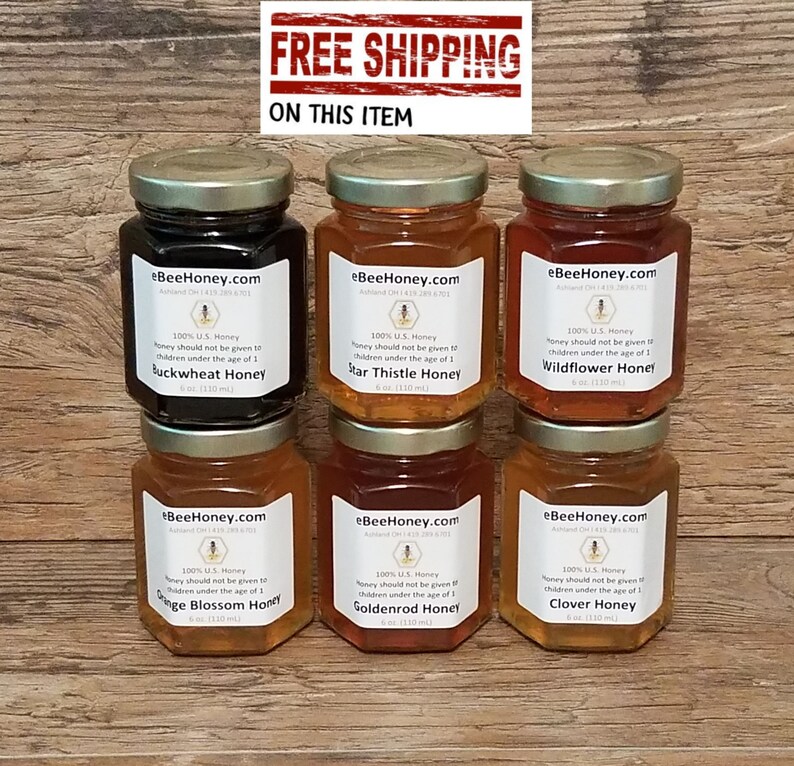 Honey Variety Sampler Pack in 6 oz. Jars great item for gift Etsy