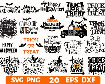 Trick Or Treat Svg Sign, Happy Halloween Sign Svg Bundle, Halloween Png Sublimation Designs, Vector Happy Halloween Cut Files