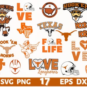 Pacchetto di Texas Longhorns svg, Texas Longhorns png, Texas Longhorns clip, Texas Longhorns logo