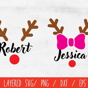 Rentier Monogramm SVG, Rentier Rahmen SVG, Rudolph Rahmen svg, lustige Weihnachten SVG-Datei, Kinder Weihnachten Shirt svg