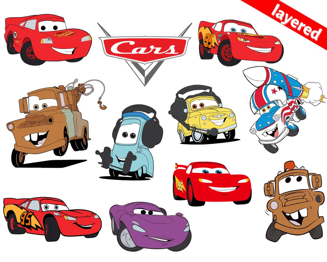 Bundle of 55 Cars SVG Files and Alphabet, Cars Cartoon Svg Png, Cut ...