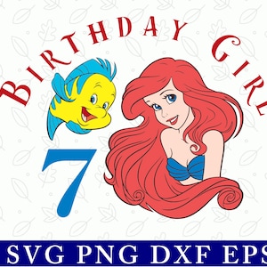 7o cumpleaños niña svg, edad personalizada, camisa de cumpleañera, edad personalizada, cumpleañera svg, regalo de cumpleaños svg, clipart de cumpleañera