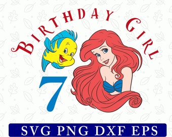 7th Birthday Girl svg, Personalized Age, Birthday Girl Shirt, Custom Age, Birthday Girl svg, Birthday svg gift, Birthday Girl clipart