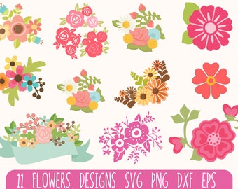 Wildflowers SVG Bundle, Floral bundle svg, FLower Sketch, bouquet svg bundle, Row of flowers svg, outline svg floral, hand drawn svg