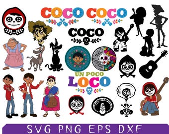 Coco PNG, Coco SVG, Coco clipart bundle, Miguel png svg, High Quality Coco images for birthday decorations