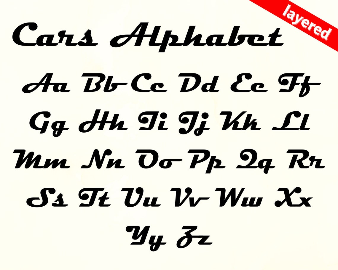 Bundle of 55 Cars SVG Files and Alphabet, Cars Cartoon Svg Png, Cut ...