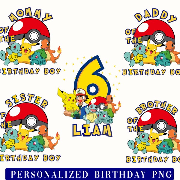 Custom Birthday Family Tshirt Designs, Personalized Name and Age, Family Birthday Shirt, Custom Name, Custom Age, Birthday Shirts