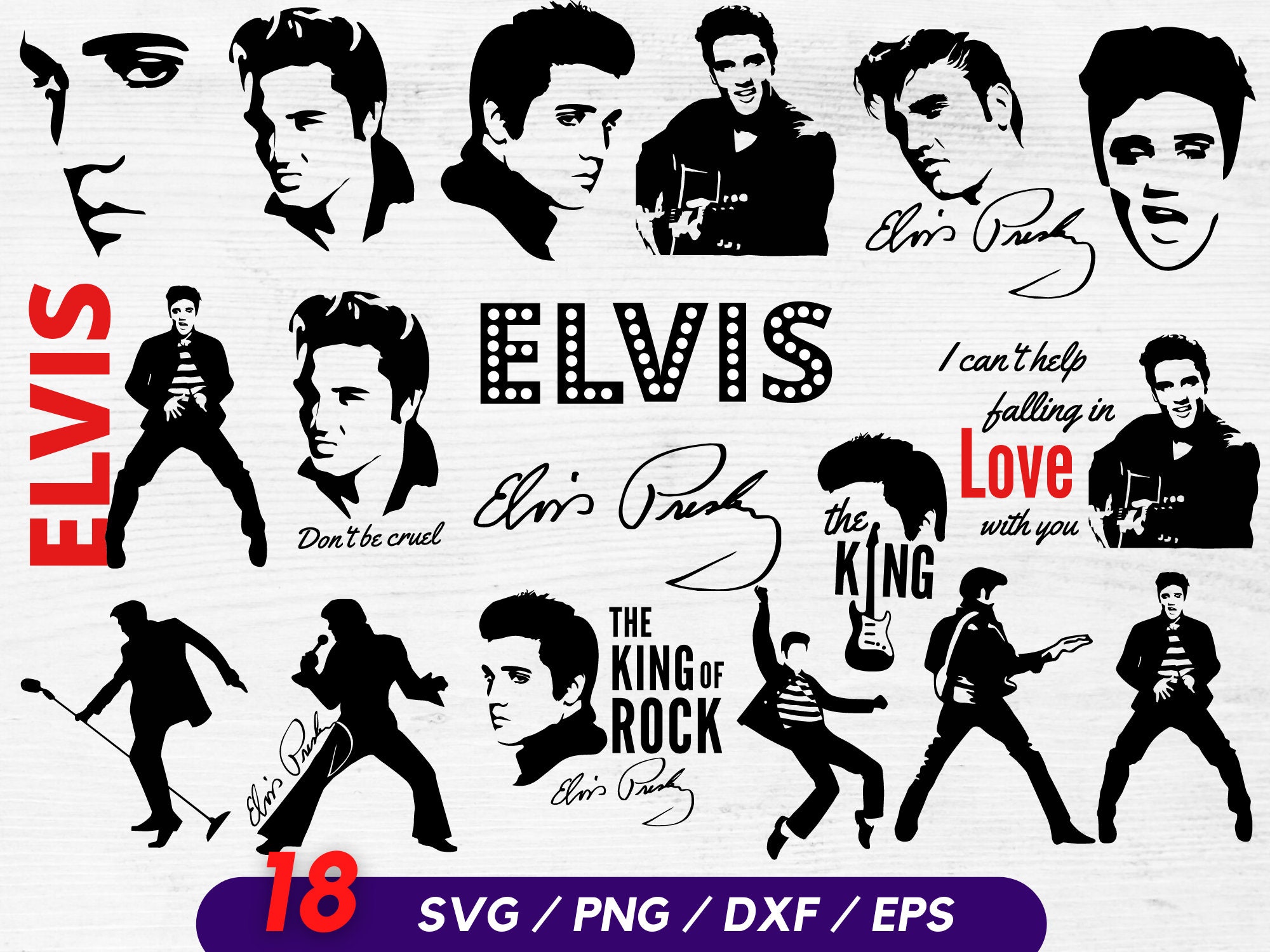 Elvis Presley - Auto Fensteraufkleber - Die King Rock & Roll Musik Zeichen  Decal