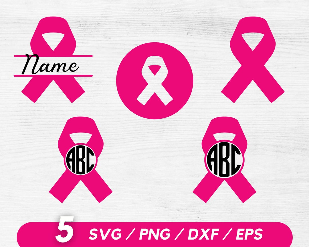Cancer Awareness Monogram SVG, Ribbon SVG, Cancer Ribbon SVG - Etsy