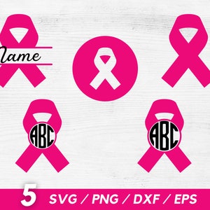 Cancer Awareness Monogram SVG, Ribbon SVG, Cancer Ribbon SVG